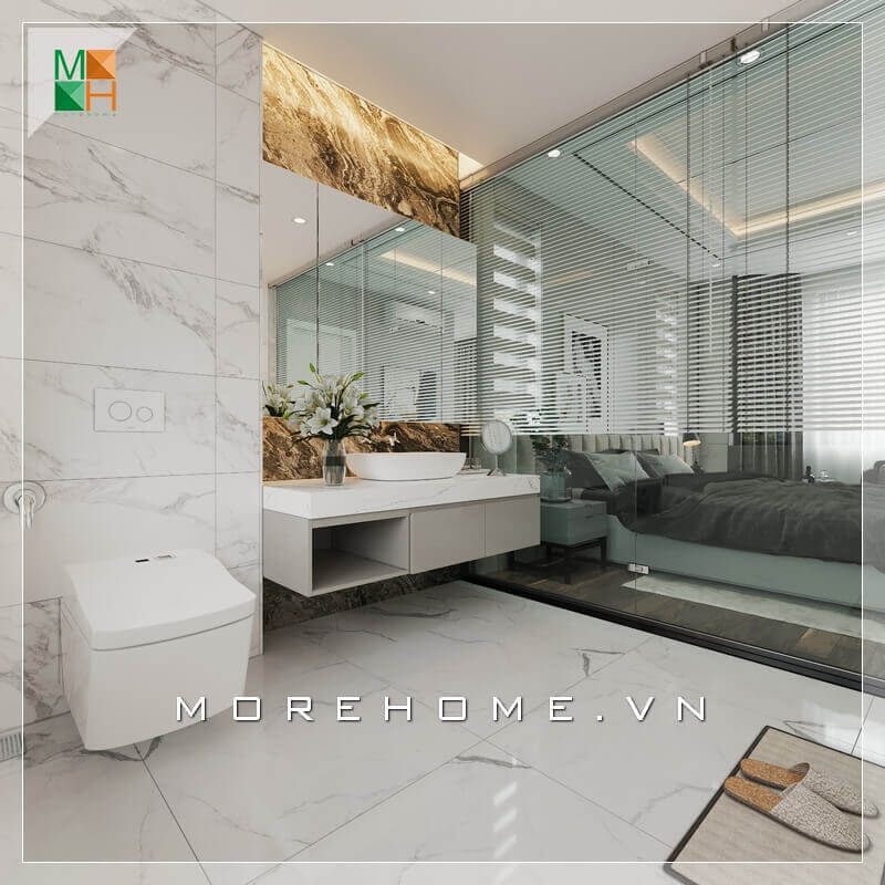 Gạch giả vân đá được sử dụng để tạo ra những bức tường đẹp và sang trọng nhờ sự sử dụng làm gạch lát nền.